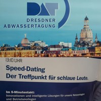 Wir sind auf der Dresdner Abwassertagung zum Speed-Dating, einer Plattform zur Kurzvorstellung unserer Produktneuentwicklungen eingeladen