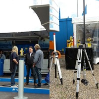 Nicht zu übersehen: Unser Vertriebspartner TOPCON POSITIONING aus Hamburg auf der NordBau in Neumünster.