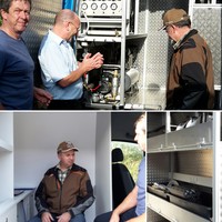 Übergabe des neuen Dichtheitsprüffahrzeuges auf Basis MB Sprinter an Aqua-Tool aus Brandenburg: 3-fach-Energieversorgung (Fremdeinspeisung, Dynawatt & Batterieinverter), Seitenkanalverdichter für die Über- und Unterdruckprüfung auch großer Prüfvolumen, Wassertank, Funkübertragung ... alles nach Wunsch. 