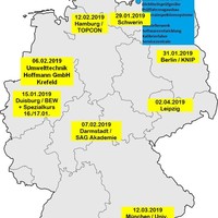 Weiterbildungsangebote im Winter 2019: Anwender- und Interessentenworkshops "Dichtheitsprüfung" und Spezialkurse "Einzelmuffenprüfung / Druckleitungsprüfung"
